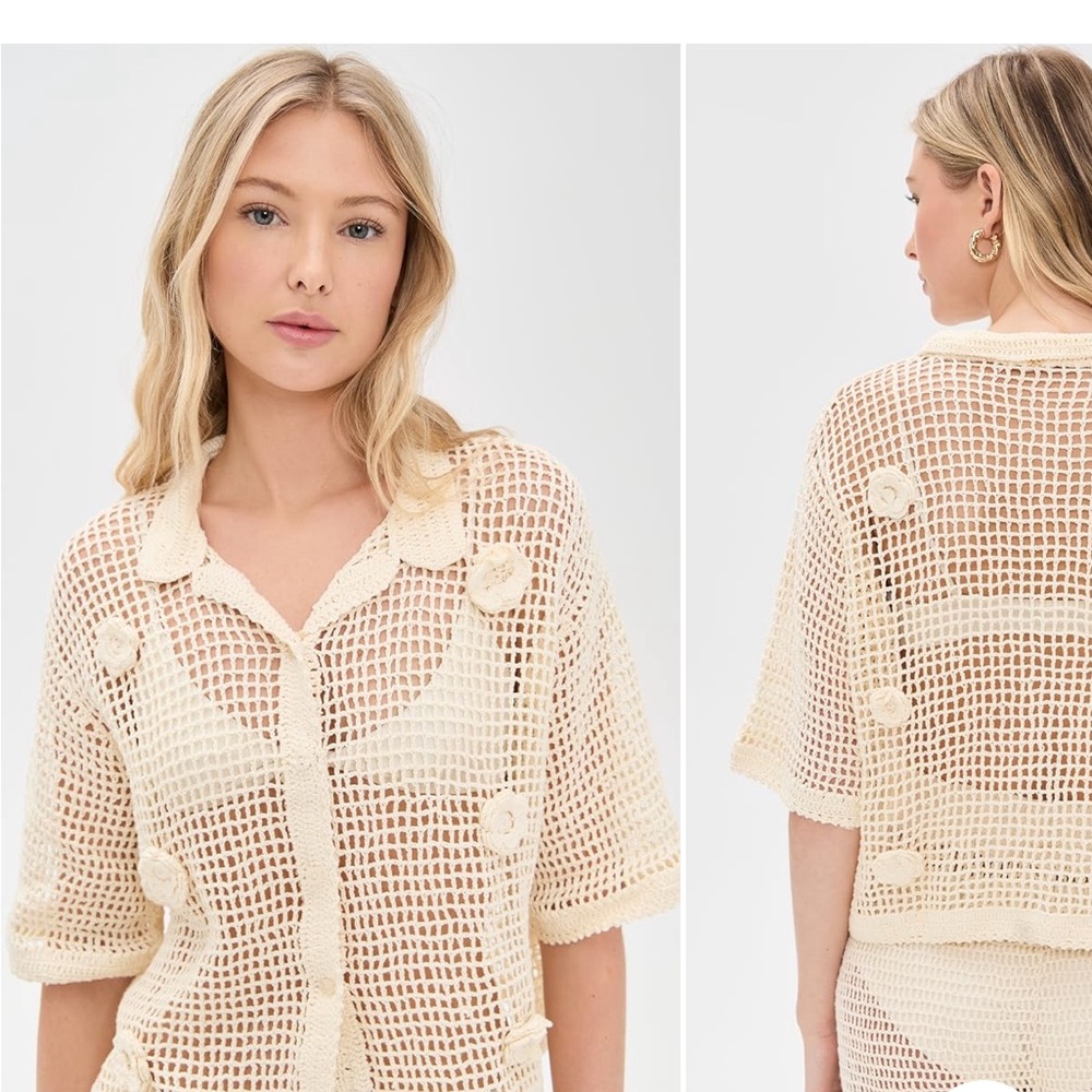 PQ Swim Cream Crochet Cover-Up